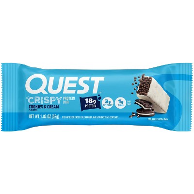 Quest Nutrition Crispy Hero Cookies & Cream Whey Protein Bars - 18g Protein - 4ct
