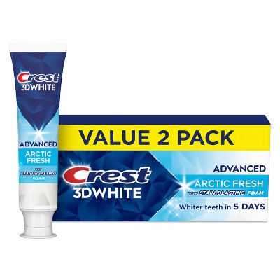 Crest 3D White Advanced Teeth Whitening Fluoride Toothpaste - Arctic Fresh - 3.3oz/2pk