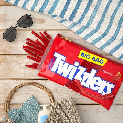 Twizzlers Twists Strawberry Licorice Candy Zipper Bag - 32oz