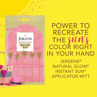 Jergens Natural Glow Instant Sun Application Mitt For Self Tanners, Streak-Free Sunless Tanning Glove