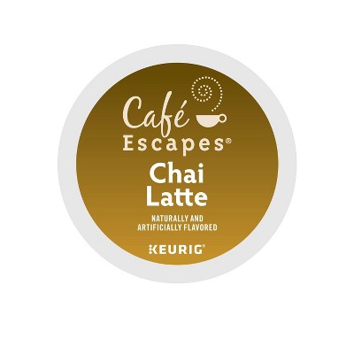 Café Escapes Chai Latte Coffee Pods Flavored Coffee Dark Roast - 24ct