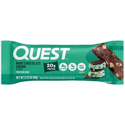 Quest Nutrition Mint Chocolate Chunk Whey Protein Bars - 20g Protein - 4ct