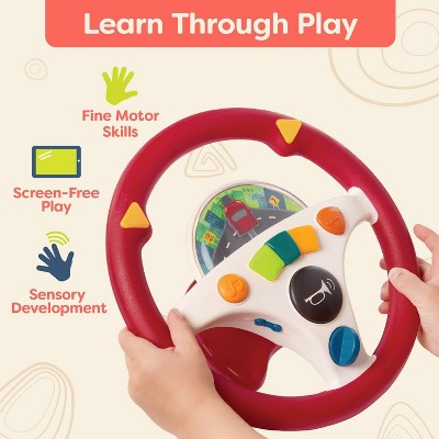 B. toys Driving Wheel - Interactive Steering Wheel Toy: Plastic, Sound Effects, Educational Focus on Fine Motor Skills