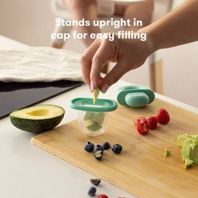 Frida Baby Push Pop Baby Food Feeder - Light Teal Blue