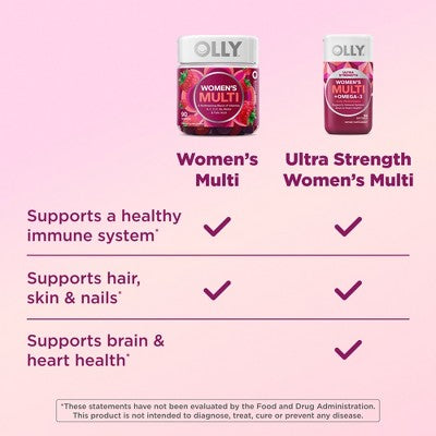 OLLY Ultra Strength Women's Multi + Omega-3 Daily Vitamin Softgels - 60ct