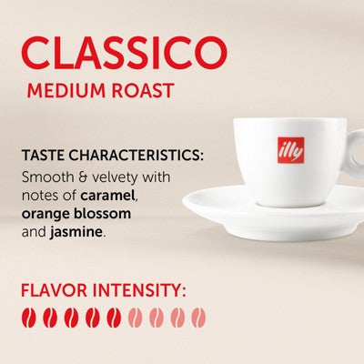 Illy Classico Medium Roast Espresso Ground Coffee - 8.8oz: Arabica Beans, Italian Variety