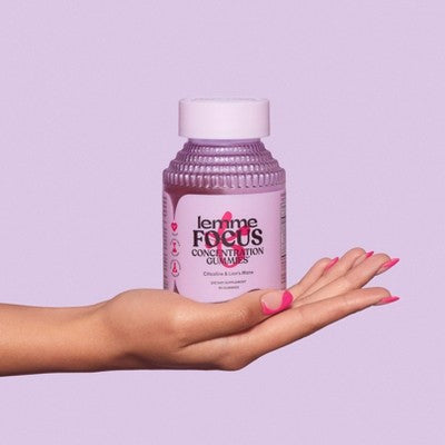 Lemme Focus Gummies - Brain Health & Concentration Support - Cognizin, B12 & Lion’s Mane - Strawberry Flavored - 50ct