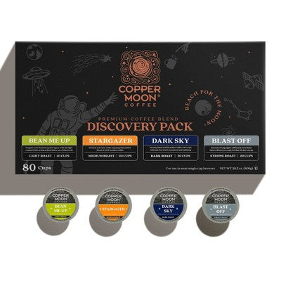 Copper Moon Premium Coffee Blend Discovery Variety Pack Coffee Pods - 80ct