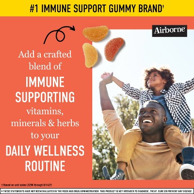 Airborne Immune Support Gummies with Vitamin C & Zinc - Orange - 42ct