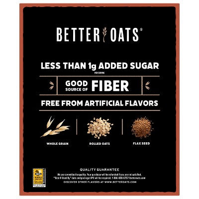 Better Oats 100 Calories Maple & Brown Sugar Whole Grain Instant Oatmeal with Flax - 10ct