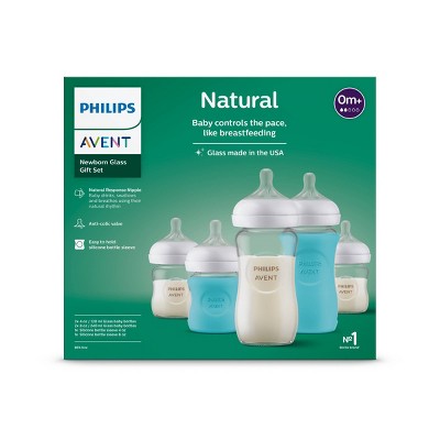 Philips Avent Glass Natural Bottle with Natural Response Nipple Baby Set - 7pc