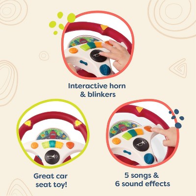 B. toys Driving Wheel - Interactive Steering Wheel Toy: Plastic, Sound Effects, Educational Focus on Fine Motor Skills