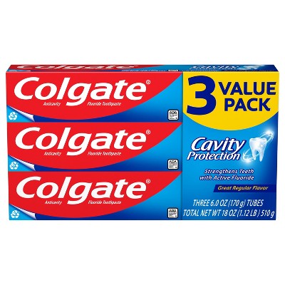 Colgate Cavity Protection Fluoride Toothpaste - Great Regular Flavor