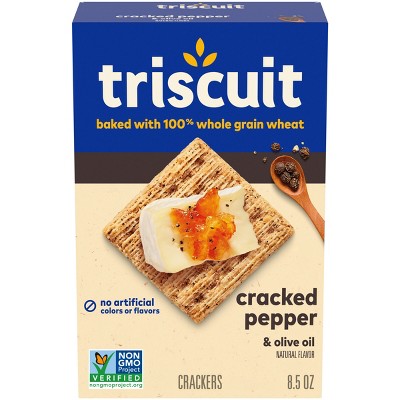 Triscuit Cracked Pepper & Olive Oil Whole Grain Wheat Lunch Snack Crackers - 8.5oz