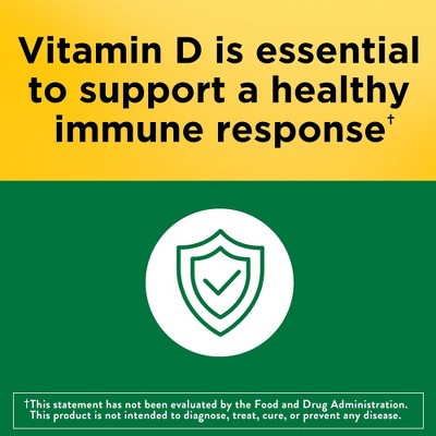 Nature Made Vitamin D3 1000 IU (25 mcg), Bone Health and Immune Support Softgels, USP Verified - 180ct