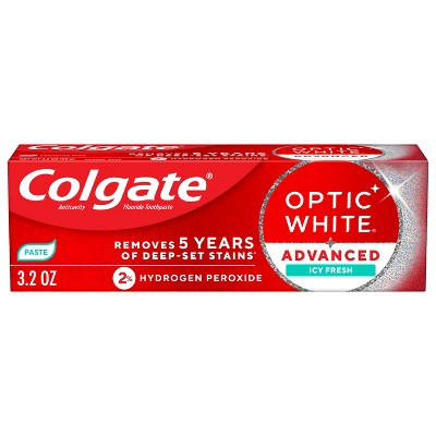 Colgate Optic White Advanced Teeth Whitening Toothpaste with 2% Hydrogen Peroxide -  Icy Fresh - 3.2oz
