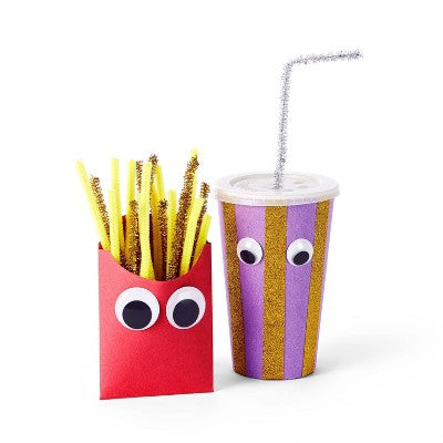 125ct Googly Eyes with Sticker Back Black - Mondo Llama™: Craft Embellishments, Wiggle Eye Stickers, Multicolor PVC