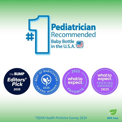 Dr. Brown's 4oz Anti-Colic Options+ Narrow Glass Baby Bottle with Level 1 Slow Flow Nipple - 0m+