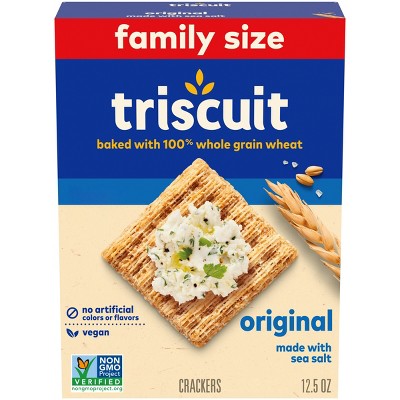 Triscuit Original Whole Grain Wheat Vegan Lunch Snacks Crackers Size - 12.5oz