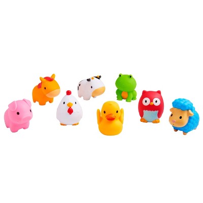 Munchkin Farm Squirts Bath Toy 8pk: Educational Animal Learning, Fun Plastic Toys