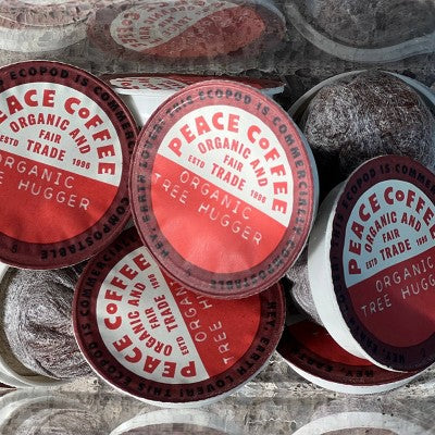 Peace Coffee Tree Hugger Dark Roast Coffee Pods - 12ct: Compatible With Keurig, Arabica Beans, Nut Flavors