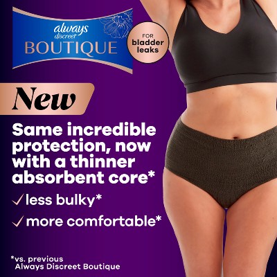Always Discreet Boutique Black Maximum Underwear - XL