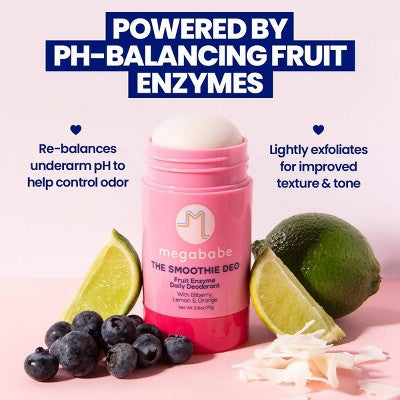 Megababe The Smoothie Deo Fruit Enzyme Daily Solid Deodorant - 2.6oz