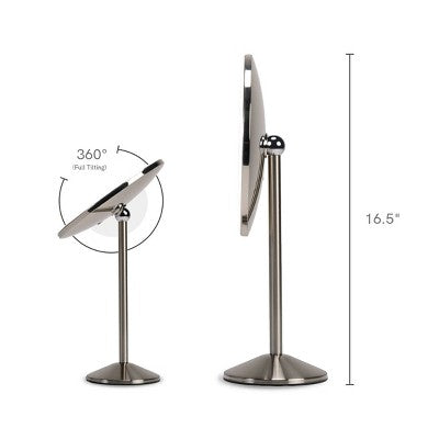 Ilios Lighting Rechargeable Round Table Makeup Mirror with 5x Magnification - Beauty Studio