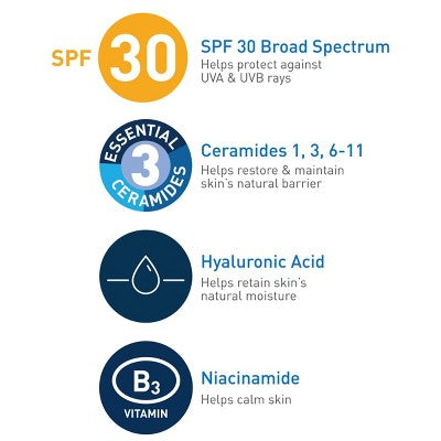 CeraVe Face Moisturizer with Sunscreen, AM Facial Moisturizing Lotion for Normal to Dry Skin - SPF 30 - 3 fl oz‚Äã‚Äã