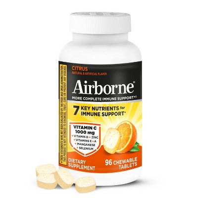 Airborne Immune Support Chewable Tablets with Vitamin C & Zinc - Citrus - 96ct