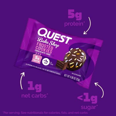 Quest Nutrition Bake Shop Chocolate Cake Flavor Frosted Cookies - 5g Protein - 7.04oz/8ct