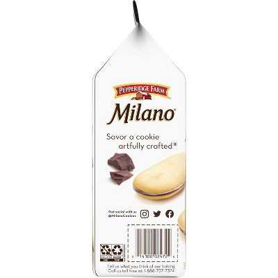 Pepperidge Farm Milano Double Dark Chocolate Cookies - 7.5oz/15ct: No Artificial Preservatives, No Artificial Colors, No High Fructose Corn Syrup