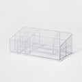 Bathroom Plastic 9 Slot Mixed Cosmetic Vanity Organizer Clear - Brightroom™