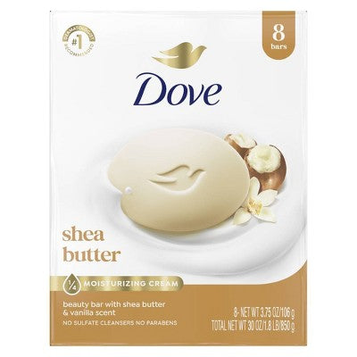 Dove Beauty Purely Pampering Shea Butter with Warm Vanilla Beauty Bar Soap - 8pk - 3.75oz each