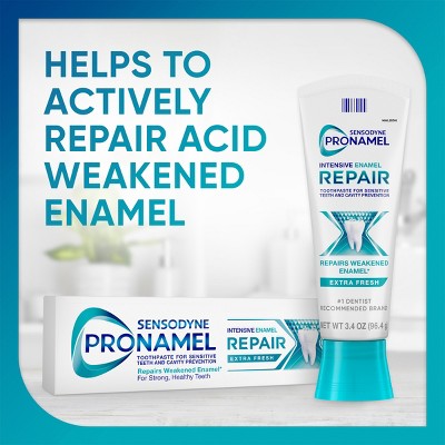 Sensodyne Pronamel Intensive Enamel Repair Fluoride Tarter Control Toothpaste for Sensitive Teeth & Cavity Protection - Extra Fresh - 3.4 oz/2pk