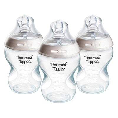 Tommee Tippee Natural Start Slow-Flow Breast-Like Nipple Anti-Colic Baby Bottle - 9oz/3pk