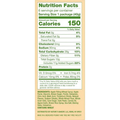 Nature's Bakery Apple Oatmeal Crumble Breakfast Bars - 8.46oz/6ct