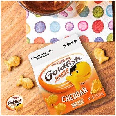 Goldfish Cheddar Cheese Crackers Carton - 2oz: No Artificial Preservatives, No Artificial Flavors, No High Fructose Corn Syrup