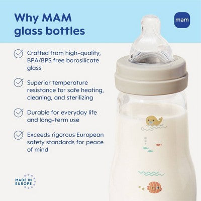 MAM Feel Good Glass Baby Bottle - 6 fl oz