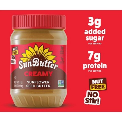 SunButter Creamy Sunflower Butter, Nut Free, Non-GMO – 16oz