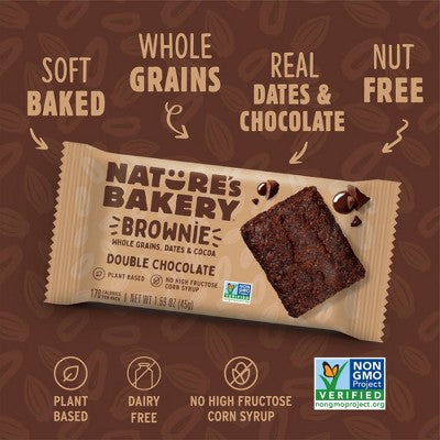 Nature's Bakery Double Chocolate Brownie Bars - 9.54oz/6ct