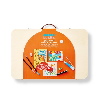 91pc Go Go Studio Mixed Media Art Set - Mondo Llama™: Drawing Kit with Paints & Oil Pastels for Adult Artists