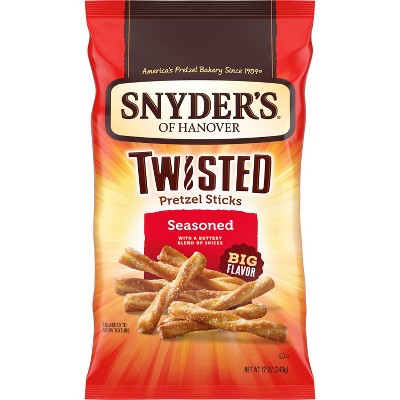 Snyder's of Hanover Seasoned Twisted Pretzel Sticks - 12oz: No Artificial Colors, No High Fructose Corn Syrup, Mild