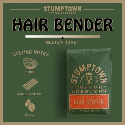 Stumptown Hair Bender Medium Roast Whole Bean Coffee - 12oz: Arabica Beans, Citrus, Raisin