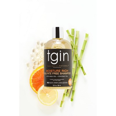 TGIN Moisture Rich Sulfate Free Shampoo For Hair with Amla Oil and Coconut Oil -13 fl oz