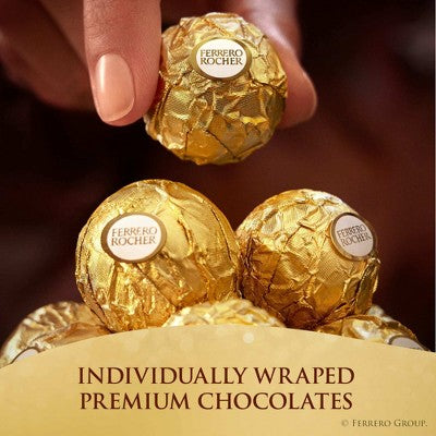 Ferrero Rocher Fine Hazelnut Chocolate Candy - 5.3oz/12ct
