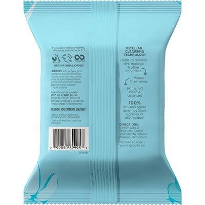 Burt's Bees Facial Cleansing Towelettes - 30ct