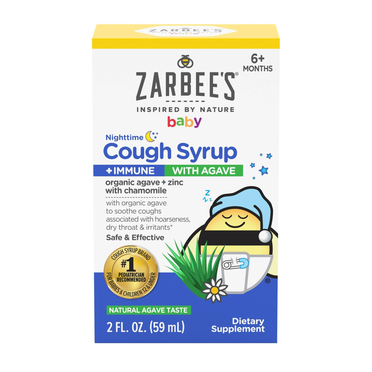 Zarbee's Baby Cough Syrup and Immune with Agave Night Time - 2oz