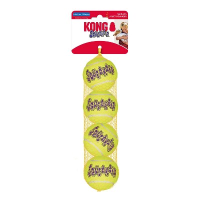 KONG SqueakAir Tennis Ball Dog Toy - Yellow - 4ct