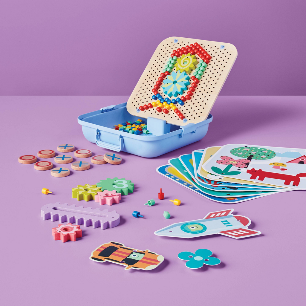 Pegboard Activity - Gigglescape™: Kids Easels, Creativity Focus, Shapes & Colors, Includes Activity Pad